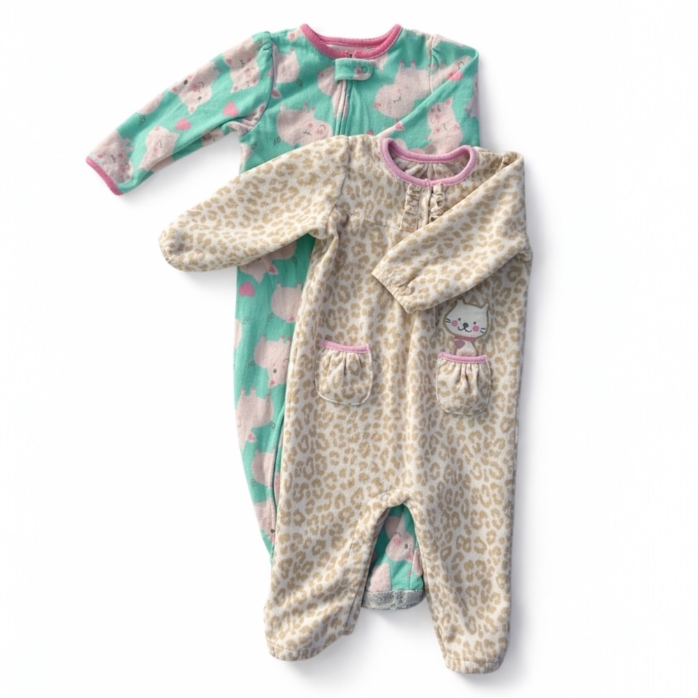 Carter’s Baby Fleece Animal Print Pajama Set Size 18M Cozy Sleepwear